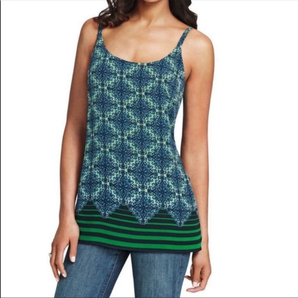 Cabi navy & green tank sz L